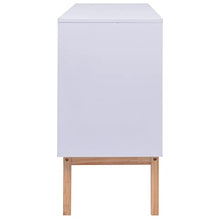 vidaXL Credenza Bianca 130x40x80 cm in MDF e Rattan