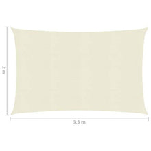 vidaXL Vela Parasole 160 g/m² Crema 2x3,5 m in HDPE