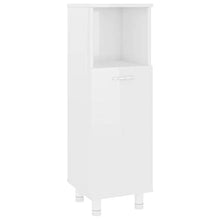 Armadio da bagno, 30 x 30 x 95 cm, colore: bianco lucido