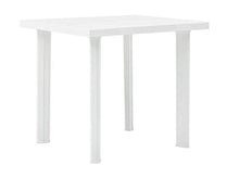 Tomaino Tavolo da Giardino in plastica Quadrato con Foro per ombrellone (Bianco)