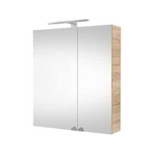 Planetmöbel Armadietto a specchio da bagno con illuminazione a LED, 60 cm (rovere Sonoma)