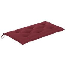 vidaXL Panca da Giardino con Cuscino Rosso Vino 112 cm Legno di Teak