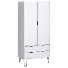 Armadio New York Range, in legno di pino massiccio, bianco
