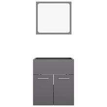 vidaXL Set Mobili da Bagno 2 pz Grigio Lucido in Truciolato