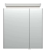 Armadietto a specchio 60cm luce a LED e ripiani in vetro antracite venato