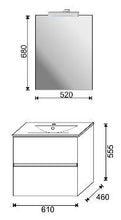 Mobile Bagno Completo Lavabo Specchio Led Harmony 60CM CERAMICHEMIRANDA-Noce Tranchè