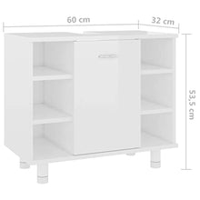 vidaXL Armadio da Bagno Bianco Lucido 60x32x53,5 cm in Truciolato