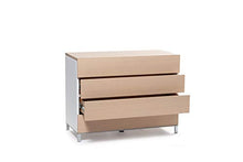 D.G.M. Srl Cassettiera comò Orizzontale Duo con 4 cassetti, Legno con Finitura in Rovere Naturale e Bianco, L.100 x P.45 x H.75 cm