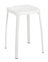 WENKO Sgabello da bagno Losani, Plastica, 28 x 45 x 28 cm, Bianco