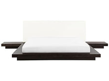 Beliani Letto in Legno Scuro Stile Giapponese con Rete a Doghe 180 x 200 cm Zen