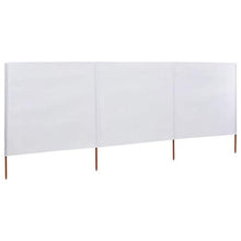 vidaXL Paravento a 3 Pannelli in Tessuto Bianco Schermo Protezione Frangivento