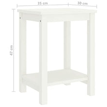 vidaXL Comodino Bianco 35x30x47 cm in Legno Massello di Pino