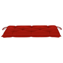 vidaXL Panca da Giardino con Cuscino Rosso 112 cm in Legno di Teak