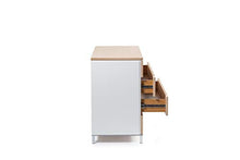 D.G.M. Srl Cassettiera comò Orizzontale Duo con 4 cassetti, Legno con Finitura in Rovere Naturale e Bianco, L.100 x P.45 x H.75 cm
