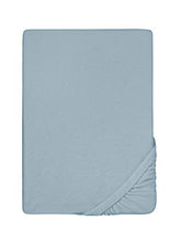 Biberna 0012344 Lenzuolo Frottee-Stretch (Altezza Materasso max. 22 cm) 1X 180X200 cm > 200X200 cm, Bluastra