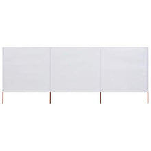 vidaXL Paravento a 3 Pannelli in Tessuto Bianco Schermo Protezione Frangivento