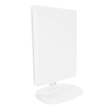 Specchio da trucco, specchio da trucco a LED, 3 pieghevoli, 2 x 3 x, con lente di ingrandimento elettrica da scrivania