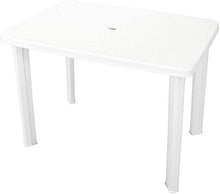 Tomaino Tavolo da Giardino in plastica Rettangolare 101 x 68 x 72 cm (Bianco)