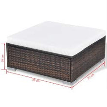 vidaXL Divano da Giardino 28 pz in Polirattan Marrone Sofa Tavolo Sgabelli