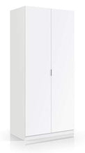 Dmora Armadio Guardaroba 2 Ante Bianco Opaco, 81 x 180 x 52 cm