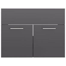 vidaXL Set Mobili da Bagno 2 pz Grigio Lucido in Truciolato