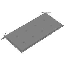 vidaXL Panca da Giardino con Cuscino Grigio 112 cm in Legno di Teak