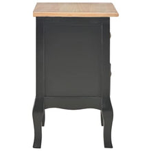 vidaXL 2x Legno Pino/Pioppo Comodini in MDF Nero Tavolino Mobile Arredo Camera