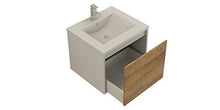 Jet-line Set di mobili da bagno Linz, larghezza 60 cm, mobili da bagno e lavabo con cassetto Push Open Soft Close in legno
