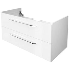 FACKELMANN - Set da 4 mobili da bagno Milano, da appendere, in ceramica, 100 cm e specchio da bagno a LED