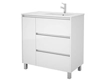 Salgar Arenys Set Mobile da Bagno, Pannelli di truciolato, Bianco Lucido, Extra Grande