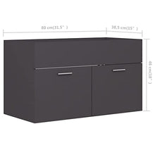 vidaXL Set Mobili da Bagno 2 pz Grigio in Truciolato