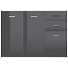 vidaXL - Sideboard Hochglanz-Grau 105x30x75 cm Spanplatte