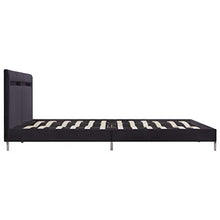 vidaXL Giroletto con Luci LED Imbottito Classico Elegante Telaio Letto Struttura in Metallo e Legno Gambe in Ferro Nero in Tessuto 160x200 cm