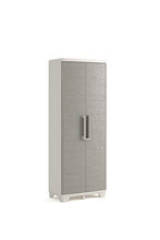 Keter Wood Grain Armadio Portascope, Grigio con Porte Imitazione Legno, 68 x 39 x 182 cm