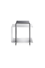 Iplex Design 70's Comodino/Tavolino in Plexiglass, fumé Trasparente/Trasparente