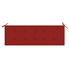 vidaXL Panca da Giardino con Cuscino Rosso 150 cm Legno di Teak