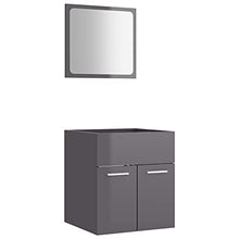 vidaXL Set Mobili da Bagno 2 pz Grigio Lucido in Truciolato
