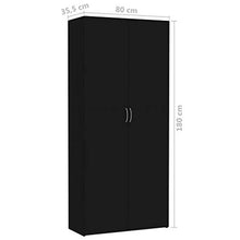 FAMIROSA Armadietto Nero 80x35,5x180 cm in Truciolato
