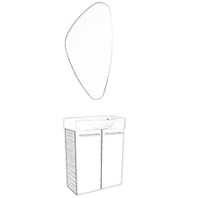 Fackelmann Set di mobili da Bagno per Ospiti con lavabo e Specchio, 55 cm, 3 Pezzi