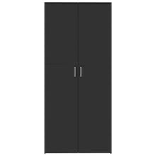 Irfora Armadietto Bianco Lucido Nero in Truciolato 80x35,5x180 cm
