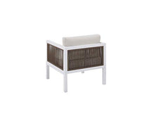 Beliani Set Lounge da Giardino con Divano e 2 Poltrone Bianco e Marrone Borello
