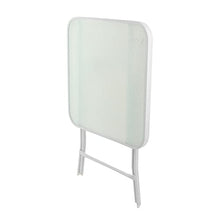 Set tavolo bianco con 2 sedie pieghevoli, in ferro e textilene Bianco