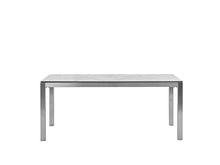 Beliani Set di Tavolo Grigio HPL Simil Marmo 180 cm e 6 Sedie Tessuto Grigio GROSSETO