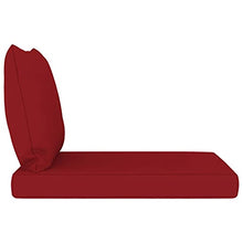 vidaXL Cuscini per Divano Pallet 2 pz Rosso Vino in Tessuto