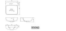 Rockstone - Lavabo sospeso, 40 x 40 cm, colore: Bianco opaco