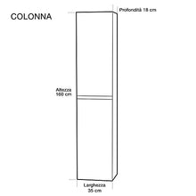 mazzoni Mobile da Bagno Sospeso 100cm Colonna P18cm Maiorca Light Grigio Cemento