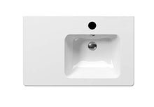 Lavabo con ripiano a sinistra, 80 x 50 cm, lavabo ExtraGlaze