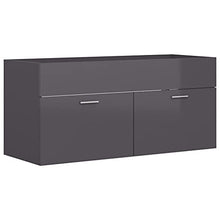 vidaXL Set Mobili da Bagno 2 pz Grigio Lucido in Truciolato