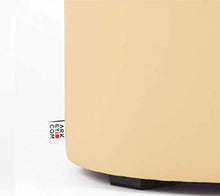 Arketicom Pandora Pouf Contenitore Rotondo Ecopelle Puff poggiapiedi SFODERABILE (42 D x 42 H, Beige)