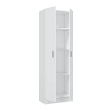 Furniturefactor Kawai A3 Armadio Multiuso, 59 x 37 x 180 H, melamina, White, 180 x 59 x 37 cm